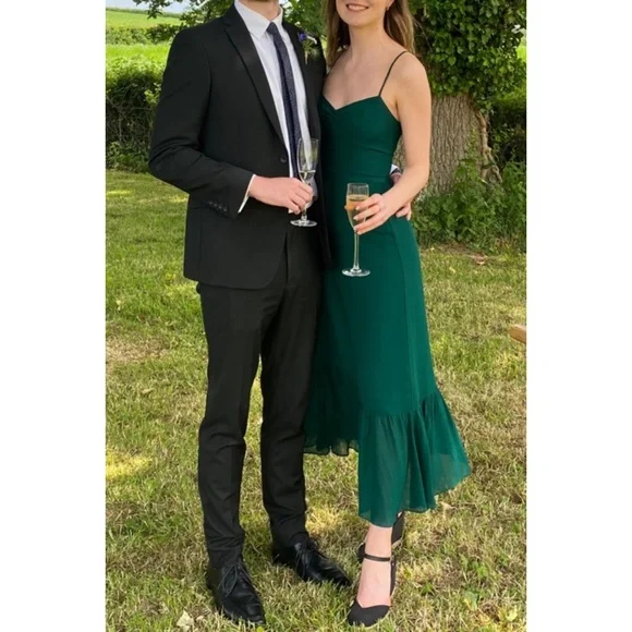 NEW Reformation Emersyn Dress Emerald 2 - Picture 8 of 17